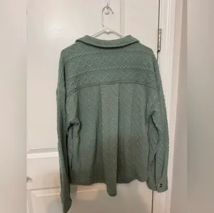 New In Women’s Cable Knit Shacket Green thumbnail 6