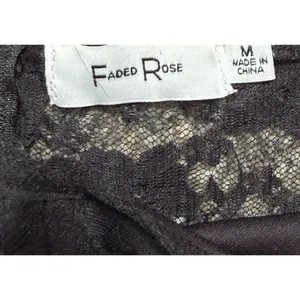 Faded Rose‎ Women's Black Lace Corset Bralette Crop Top Size M thumbnail 9