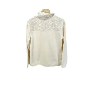 Eddie Bauer Womens Jacket Beige Fleece Lined Waist Length‎ 1/2 Zip Mock Neck L thumbnail 3