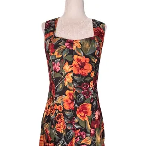Vintage All That Jazz Dark Floral Black Crossback Maxi Dress Sleeveless Romantic thumbnail 4