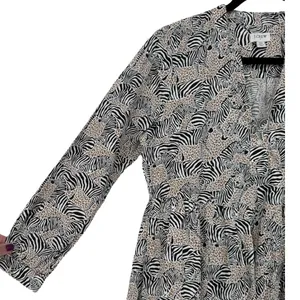 J.Crew Animal Print Novelty Zebra Leopard Long Sleeve Tiered‎ Mini Dress Size XS thumbnail 10