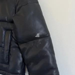 Abercrombie & Fitch Mini Leather Puffer Coat Size Small Black Vegan thumbnail 6