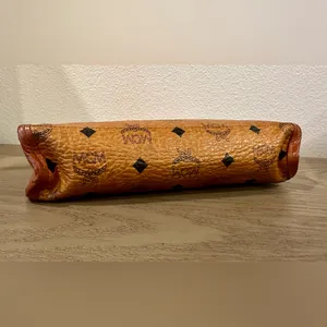 Vintage MCM Brown Visetos Leather Clutch thumbnail 2