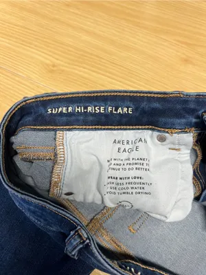 American Eagle Outfitters High-Rise‎ Flare Jeans - Medium Blue thumbnail 11