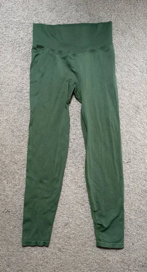 Victoria's Secret PINK Green Seamless Ribbed Leggings thumbnail 1