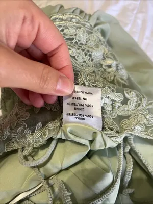 Azazie Ginger Agave A-Line Halter Pleated Chiffon Dress Size XS thumbnail 9