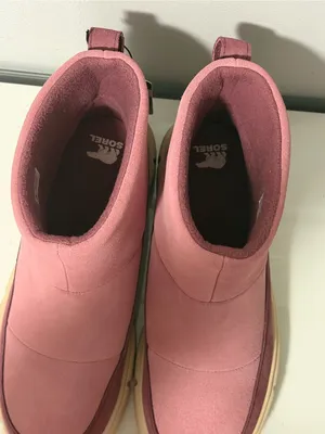 Sorel Pink Two-Tone Suede Waterproof Ankle Booties thumbnail 7