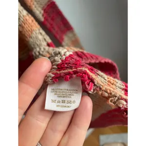 Free People Desert Moon Slouchy Fisherman‎ Open Knit Sweater Pink Striped XS thumbnail 5