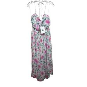 NWT Here Comes the Sun Beige Pink Floral Dress Sz. US M thumbnail 3