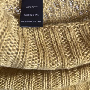 Ali Miles Off The Shoulder Sweater Women Large Green Chunky Fringe Boho Pullover thumbnail 8