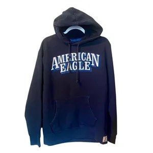 Vintage American Eagle Outfitters Blue Long Sleeve Hooded Sweatshirt thumbnail 3
