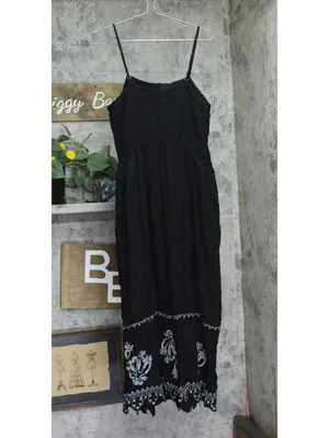 Universal Thread Button-Front Smocked Maxi Sundress 94442789 Black L thumbnail 2