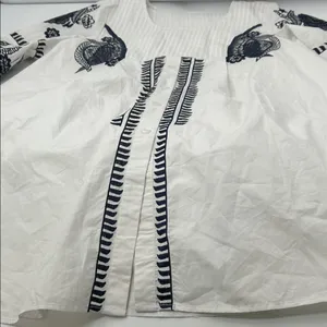 Embroidered White and Black Mini Dress thumbnail 12