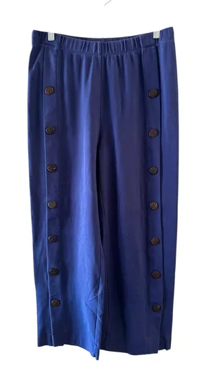 Appleseed's Blue Button Detail Wide Leg Dress Pants Women Sz S thumbnail 1