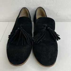 Steve‎ Madden 9.5 Create Tasseled Loafers Black Suede Leather Slip On Almond Toe thumbnail 4