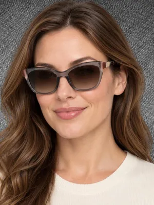 Yalea SYA078 Brown Gradient Cat Eye Sunglasses thumbnail 2