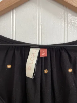 PILCRO | ANTHROPOLOGIE Calanthe Top Embroidered Dark Boho Bohemian Size S thumbnail 9