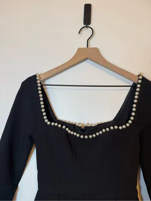 Odd Muse The Ultimate Pearl Mini Dress in Black thumbnail 3
