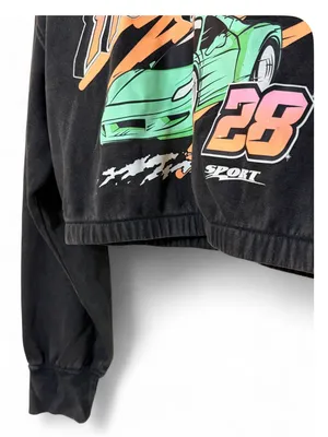 H&M Divided Women’s Ultimate Hi-Speed Racing Car Faded Black Cropped Sweater M thumbnail 9