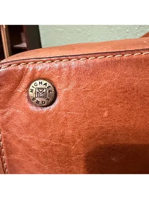 Vintage Michael Kors Leather Saddlebag Bag Purse weekend luggage vacation travel thumbnail 10
