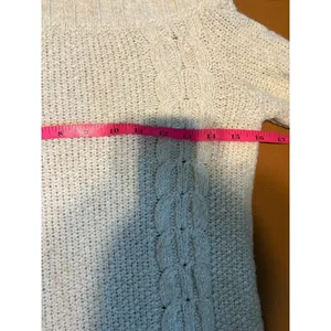 Anthropologie Sleeping on Snow Cowl Bell Sleeve Cream Cable Knit‎ Sweater Small thumbnail 6