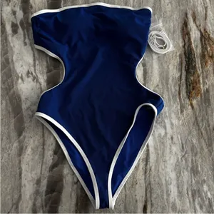 Beach Riot Daphne One Piece Riviera Azure Tidal Crepe Size M thumbnail 5