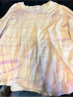 PINK Victoria's Secret Pastel Tie-Dye Crewneck Sweater thumbnail 1