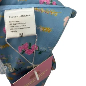 Strawberry Milk Mob Brad's‎ Favorite Floral Bikini Set Blue Ruffle NWT Medium thumbnail 12