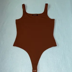 BANANA REPUBLIC tank top bodysuit thong snap style rich dark brown NEW size S thumbnail 3