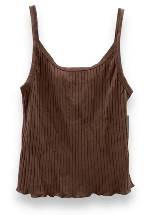 Old Navy Brown Ribbed‎ Knit Sleeveless Tank Top Sz S NEW thumbnail 1