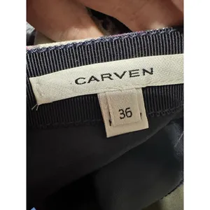 CARVEN Skirt 36 US 4 Abstract Brushstroke Art Print Mini Silk Blend Pocket‎ Wrap thumbnail 8