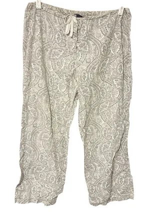 Ralph Lauren Cotton Grey Paisley Print Pull On Cotton Pajama‎ Pant Size Small thumbnail 1