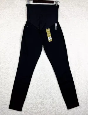 Signature Levis Maternity Jeans Medium Black Denim Skinny Stretch thumbnail 1