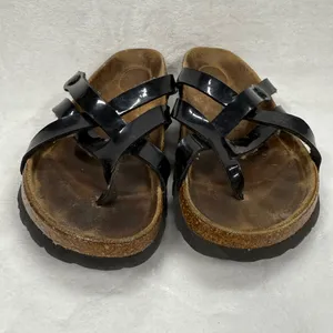 Birkenstock Betula Vinja Black Faux Patent Leather Strappy Sandals Size 40N US 9 thumbnail 2