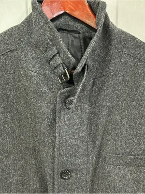 Claiborne Dark Charcoal Wool Pea Coat Gray Size XXL thumbnail 2