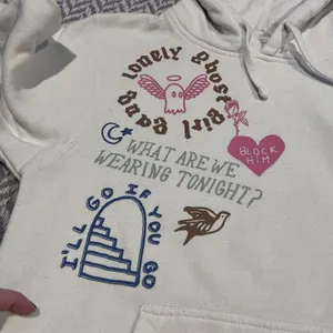 Lonely Ghost Girl Gang White Scrawl Sweatshirt Hoodie / Size Small thumbnail 9