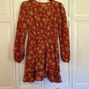 Bebop orange floral vneck ruffle skirt dress size small thumbnail 7