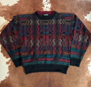 Expressions NYC Expression International Coogi style knit sweater No size tag best for a men's small or women's medium No flaws thumbnail 1
