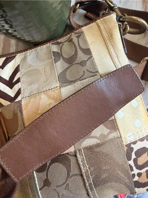 Coach Vintage Y2K Patchwork Bag Tan Crossbody‎ Swingpack thumbnail 6