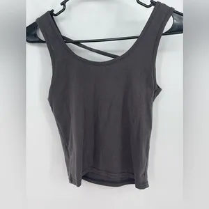 Women's‎ activewear, crop workout, shirt, size small, gray thumbnail 2