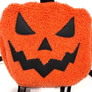 Dolls Kill Trickz N' Treatz Lets Get Lit Faux Shearling Pumpkin Backpack thumbnail 9