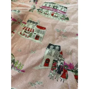 Nick & Nora Flannel Pajama Top Shirt Winter In Paris Pink Poodles Sz M Top‎ Only thumbnail 2