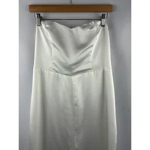 Women’s Lulus Large White Satin Sleeveless Formal Dress thumbnail 2
