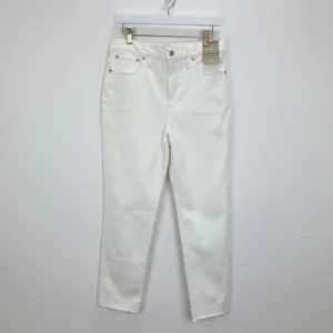 Madewell The Perfect Vintage Jean Tile White High Rise Classic Raw Hem US 30 NWT thumbnail 7