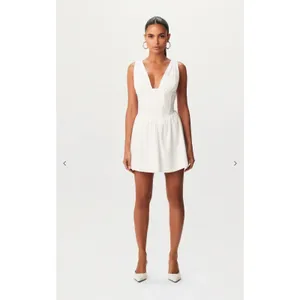 Naked Wardrobe SHIRTING V-NECK CORSET‎ MINI DRESS White Size XS thumbnail 9
