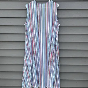 Shoreline Women's Sleeveless Striped Maxi Dress Zip Front Stretch Colorful XL thumbnail 3