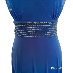 AGB Dress Sz 6 Blue Rhinestones Festival Evening Party Elegant Cocktail Retro thumbnail 6