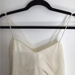 Vintage Acetate White‎ Satin Cami Camisole Tank Midi Slip Dress Sz 8 thumbnail 2