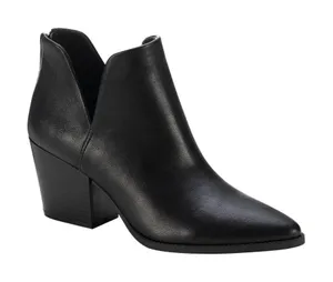NEW Sun + Stone Womens Black V-Notched Sides Elizaa Pointed Toe Booties Black 8M thumbnail 1
