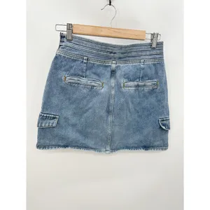 PacSun‎ Light Blue Cargo Skate Mini Skirt Denim Womens Size 27 thumbnail 2